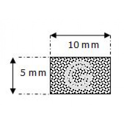 Rechthoekig mosrubber snoer | 5 x 10 mm | per meter